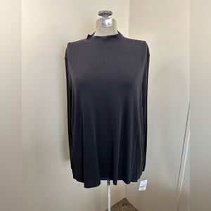 Ophelia Roe New Black Long Sleeve Mock Neck Shirt Women’s 2X